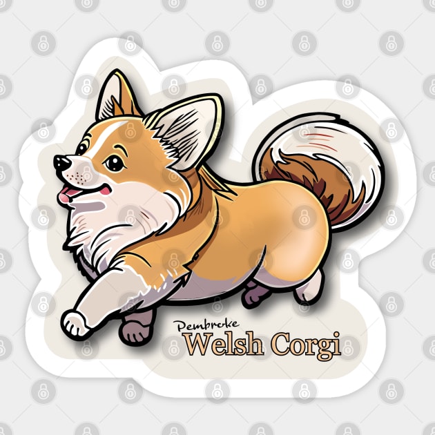 Pembroke Welsh Corgi Sticker by SquishyKitkat